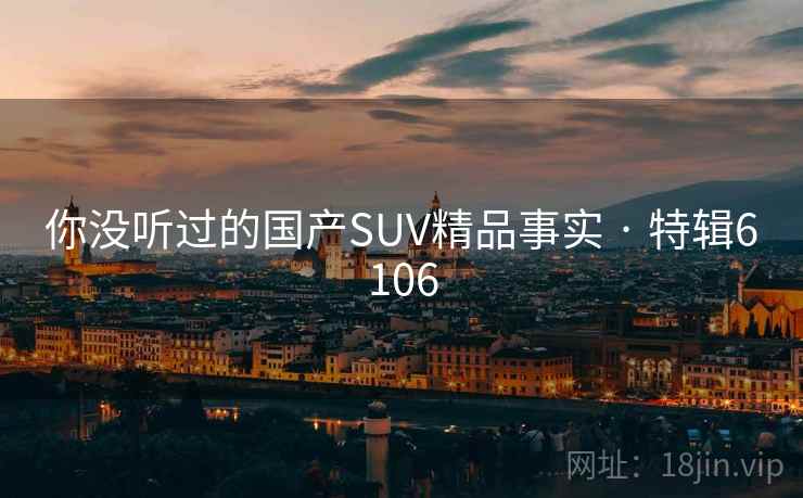 你没听过的国产SUV精品事实 · 特辑6106